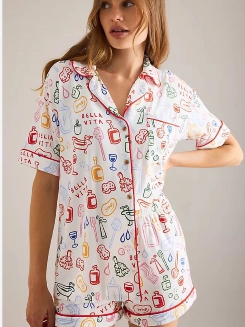 NWT Anthropologie LyreBird Briar Short Sleeve Pajama Shirt in ModaLuxe